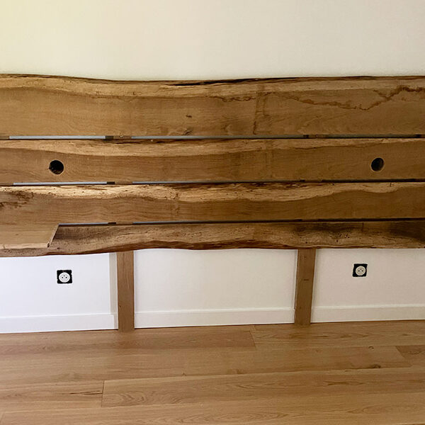 Création tête de lit en bois - Menuiserie Peysieux