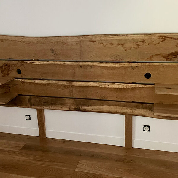 Création tête de lit en bois - Menuiserie Peysieux